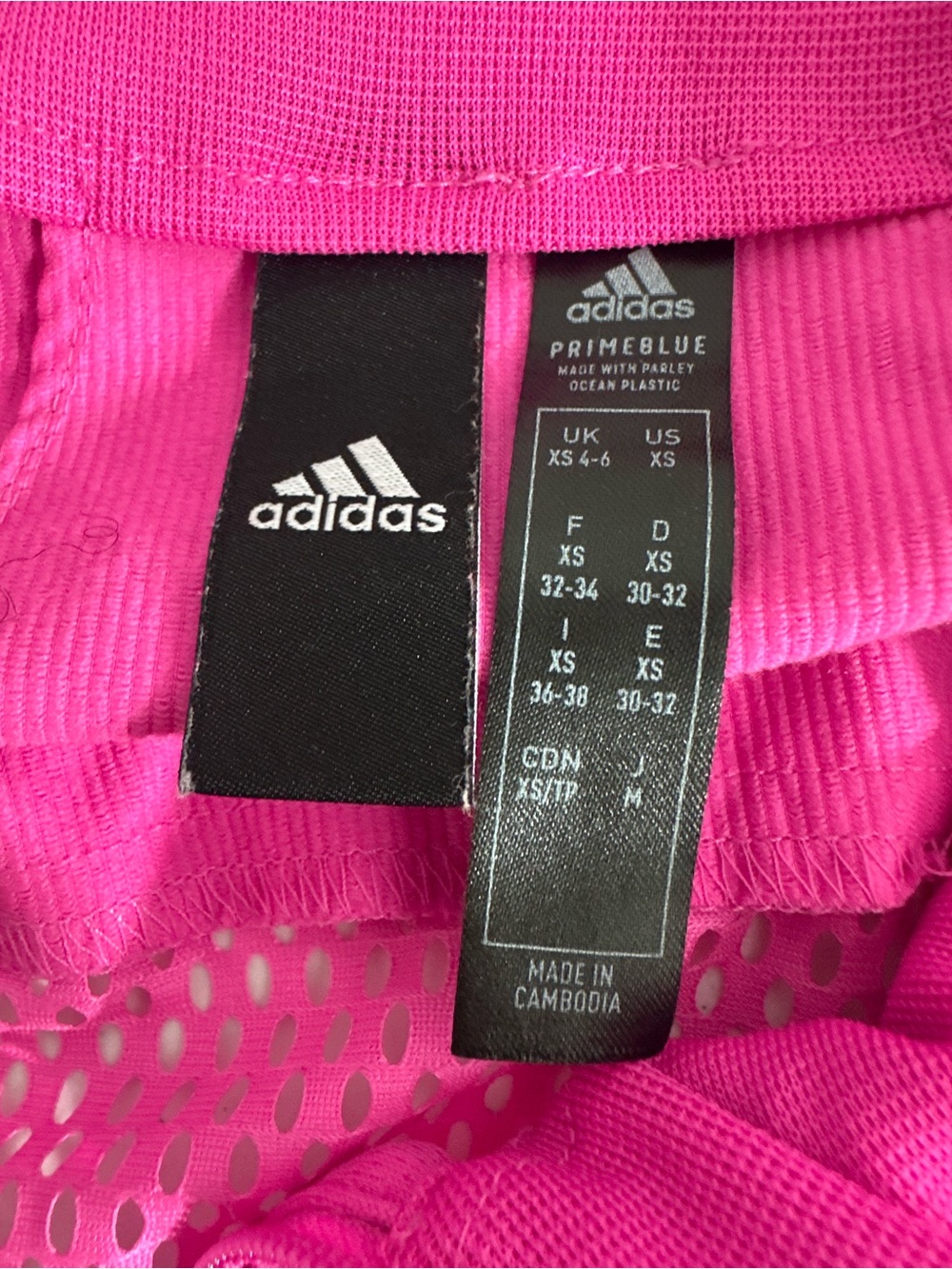 Adidas Sz XS Primeblue Women's Pink Cropped Track Jacket Mesh Back Full Zip - Picture 8 of 11